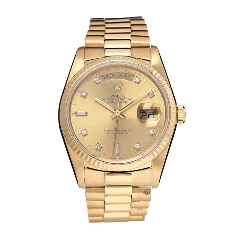 rolex oyster perpetual president day-date 18k yellow gold|More.